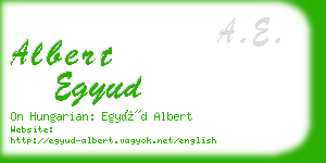 albert egyud business card